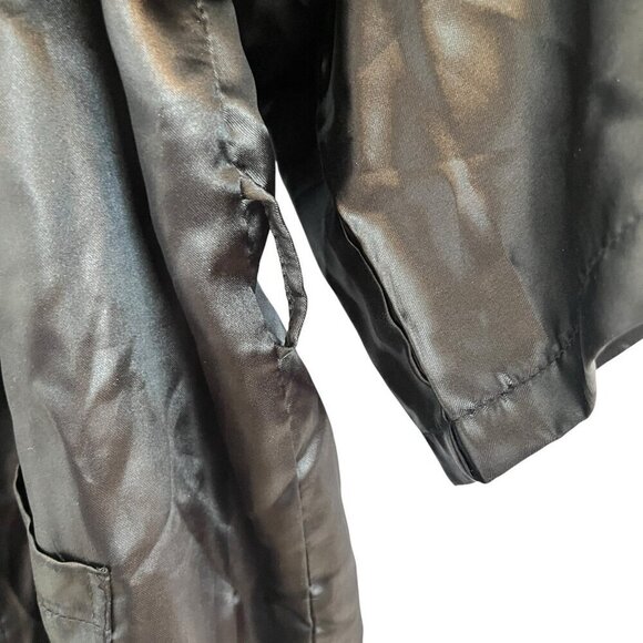 Dachunghwa Unisex Black Embroidered Dragon Satin Robe Kimono Vtg 90s Y2K NO BELT - Picture 8 of 14